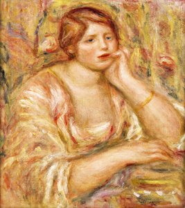 Vrouw met hand aan haar gezicht, 1919 door Pierre Auguste Renoir