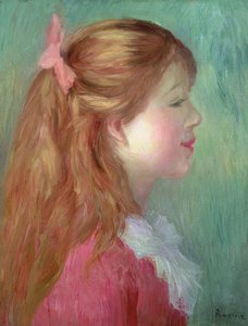 Jong meisje met lang haar in profiel, 1890