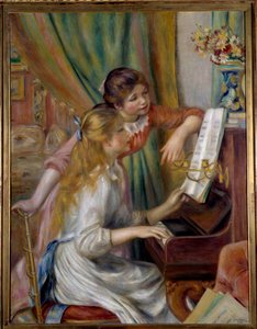 Jonge meisjes aan de piano door Pierre Auguste Renoir