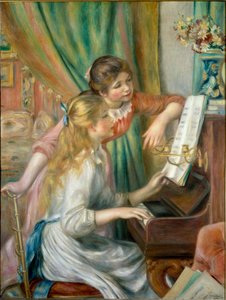 Jonge meisjes aan de piano door Pierre Auguste Renoir