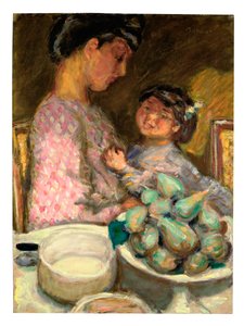 Een bord met vijgen door Pierre Bonnard