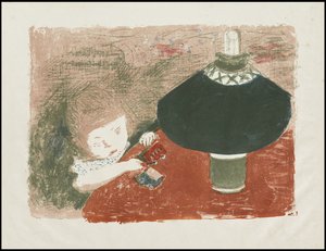 Kind met lamp door Pierre Bonnard