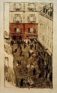 Straathoek, gezien van boven door Pierre Bonnard