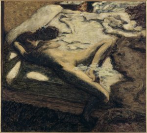 Slapende vrouw op een bed, of De luie door Pierre Bonnard