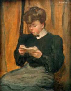 Vrouw, een boek lezend