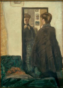 Vrouw voor de spiegel door Pierre Bonnard