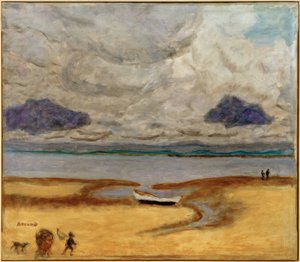 Het strand bij eb (Eb bij Arcachon) door Pierre Bonnard