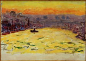 De haven, zonsondergang door Pierre Bonnard