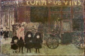 De fiacre of De wijnhandel of Het verlaten van de school door Pierre Bonnard