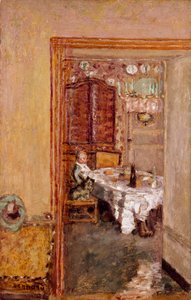 Kleine jongen in de eetkamer. door Pierre Bonnard