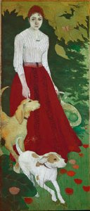 Juffrouw Andree Bonnard en haar honden door Pierre Bonnard