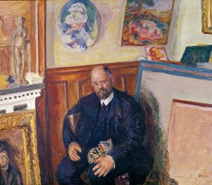 Portret van Ambroise Vollard (1868-1939) met zijn kat, ca. 1924
