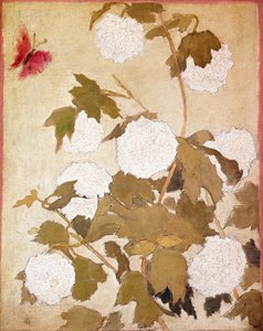 Sneeuwballen Bloemen Sneeuwballen en rode vlinder door Pierre Bonnard