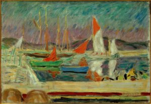 Zeilboten in de haven van Saint-Tropez door Pierre Bonnard
