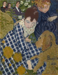 Vrouwen met hond door Pierre Bonnard