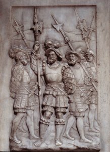 Soldaten (detail) van de bas-reliëfs van het graf van Frans I (1494 - 1547) gemaakt door Pierre Bontemps (1505/1510-1568/1570)