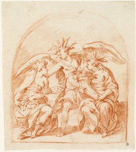 Allegorisch Figuur van de Zomer Geflankeerd door Pomona en Ceres door Pierre Brebiette