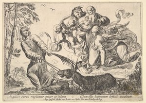 Engelen die de Maagd en het Kind Optillen, 1610-42 door Pierre Brebiette