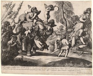 Bacchus met Diana en Minerva