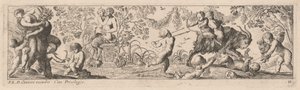 Putti en Satyrs Schieten Pijlen door Pierre Brebiette