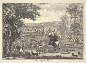 Het Hert in het Nauw door Pierre Charles Canot
