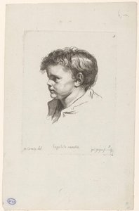 Hoofd van een jong kind, naar links gekeerd door Pierre Charles Ingouf