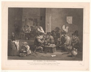 Rokende en drinkende apen in een herberg door Pierre Chenu