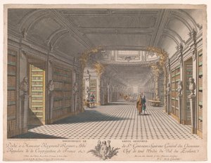 Bibliotheek van de abdij van Sainte-Geneviève te Parijs door Pierre Claude Delagardette