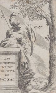 Frontispice, uit Interviews met de overleden Mr. Balzac Les Entretiens de Feu Monsieur d..., 1660 door Pierre Daret