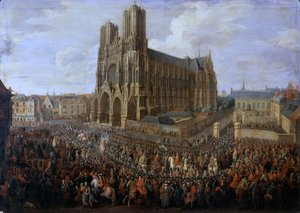 Cavalcade van Lodewijk XV na zijn kroning, 26 oktober 1722 door Pierre Denis II Martin