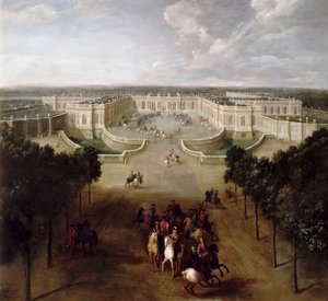 Uitzicht op het Grand Trianon vanaf de Avenue