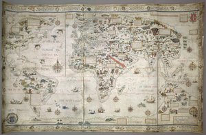 Add MS 24065 Wereldkaart (Planisfeer) door Pierre Descaliers