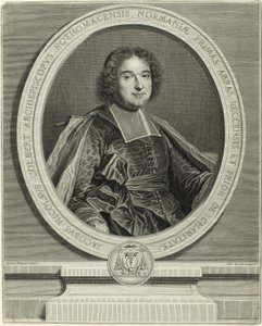 Portret van Jacques Nicolas Colbert, aartsbisschop van Rouen door Pierre Drevet