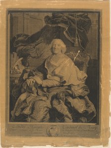 André Hercules, Kardinaal de Fleury door Pierre Drevet, after Hyacinthe Rigaud