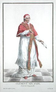 Lorenzo Ganganelli (1705-74) Paus Clemens XIV (1769-74) uit Receuil des Estampes, representant les Rangs et les Dignites, suivant le Costume de toutes les Nations existantes, gepubliceerd 1780