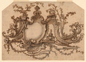 Ontwerp voor paneeldecoratie met Rocaille ornament