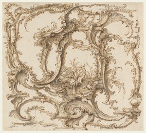 Tekening, ornamentcompositie, ca. 1745