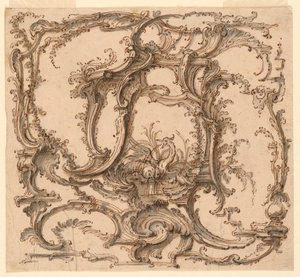 Tekening, ornamentcompositie, ca. 1745