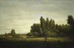 Een Weide omzoomd door Bomen, ca. 1845