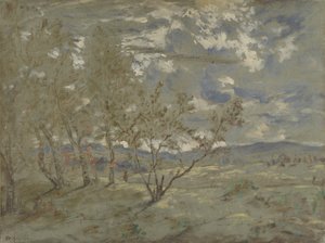 Landschap, ca 1865 door Pierre Etienne Theodore Rousseau