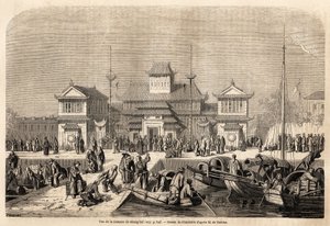 Het douanegebouw van Shanghai door Pierre Eugene Grandsire