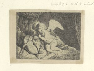 Rustende Amor door Pierre François Basan (workshop of)