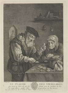 Pleziertjes van de oude dag naar het schilderij van David Teniers de Jongere, midden 18e eeuw
