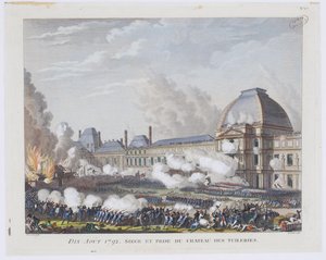 De bestorming van het Tuilerieënpaleis op 10 augustus 1792