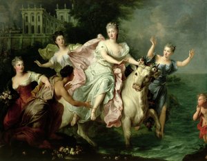 Europa wordt meegenomen door Jupiter, getransformeerd in een stier, c.1700