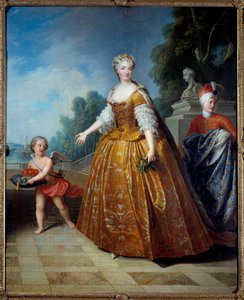 Portret van Marie Lesczinska (Lesczynska) (1703-1768) koningin van Frankrijk Schilderij door Pierre Gobert (1662-1744) 1726 Nancy, Musee historique Lorraine