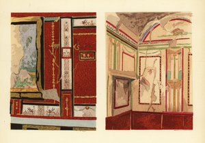Huis van Tullius Faustus aan de Strada della Fortuna (links), en huis van Popidius Priscus (rechts), Pompeii, Kamer van een huis gelegen aan de straat van het Fortuin, Regio IV
