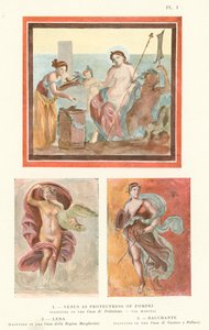 Venus als Beschermster van Pompeii, Leda, Bacchante (kleur litho)