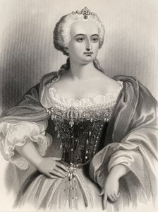 Maria Theresia (1717-80) Aartshertogin van Oostenrijk en Koningin van Hongarije en Bohemen, illustratie uit 