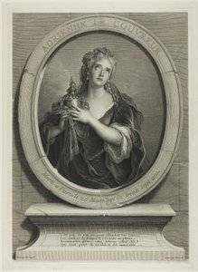 Portret van Adrienne Le Couvreur door Pierre Imbert Drevet